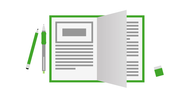 Text in einer Broschüre