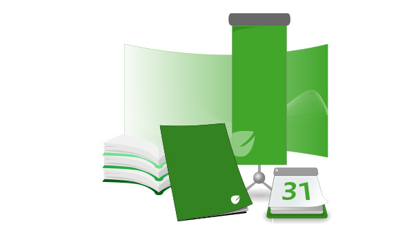 Magazin, Flyer, Broschüre, Kalender, Messestand, Roll-Up