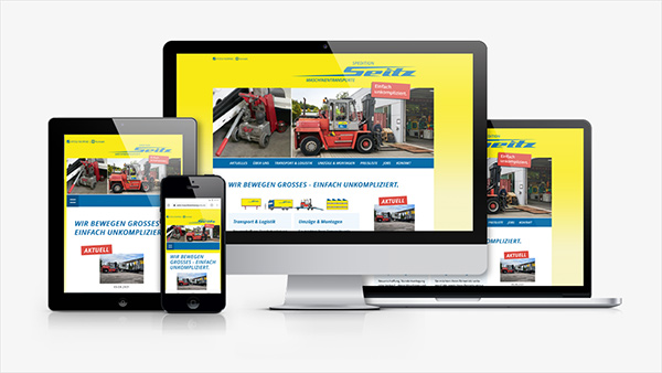 Website www.seitz-maschinentransporte.de auf verschiedenen Endgeräten