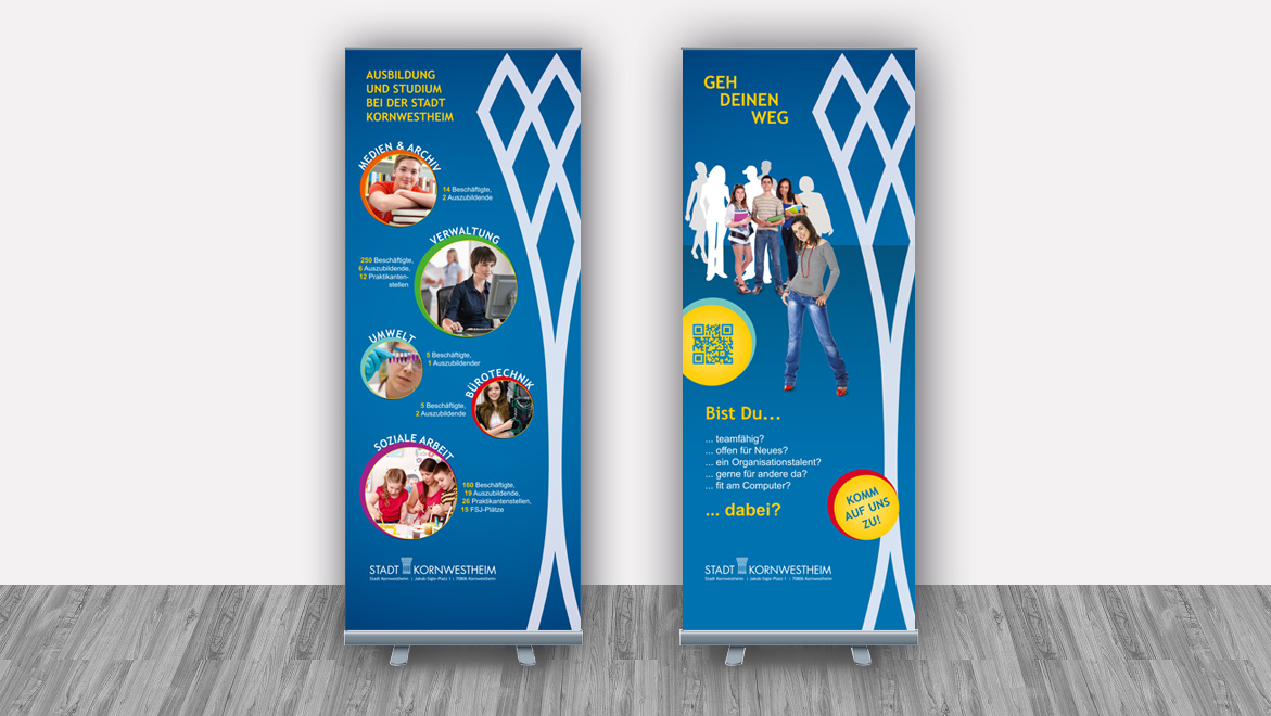Roll-ups über das Ausbildungsangebot der Stadt Kornwestheim