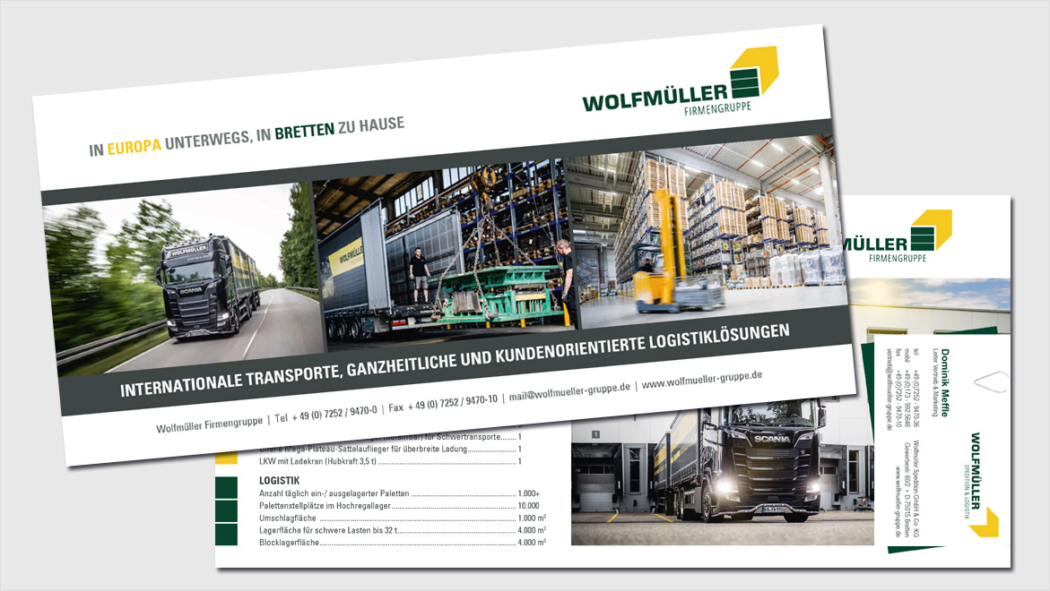 Vorder- und Rückseite eines 2-seitigen Flyers